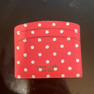 Kate Spade pink polka dot leather wallet